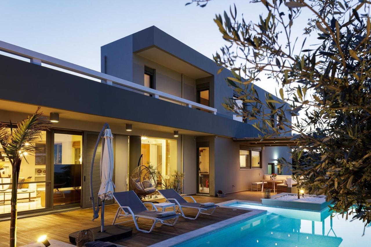 Rizes Villa With Jacuzzi & Heated Pool Agia Triada Exterior foto